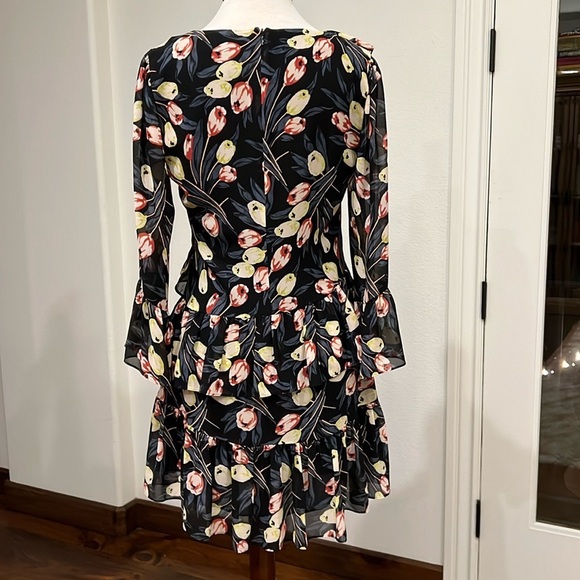 Unworn Cinq à Sept floral ruffled dress fully lined size 4 - Picture 3 of 9